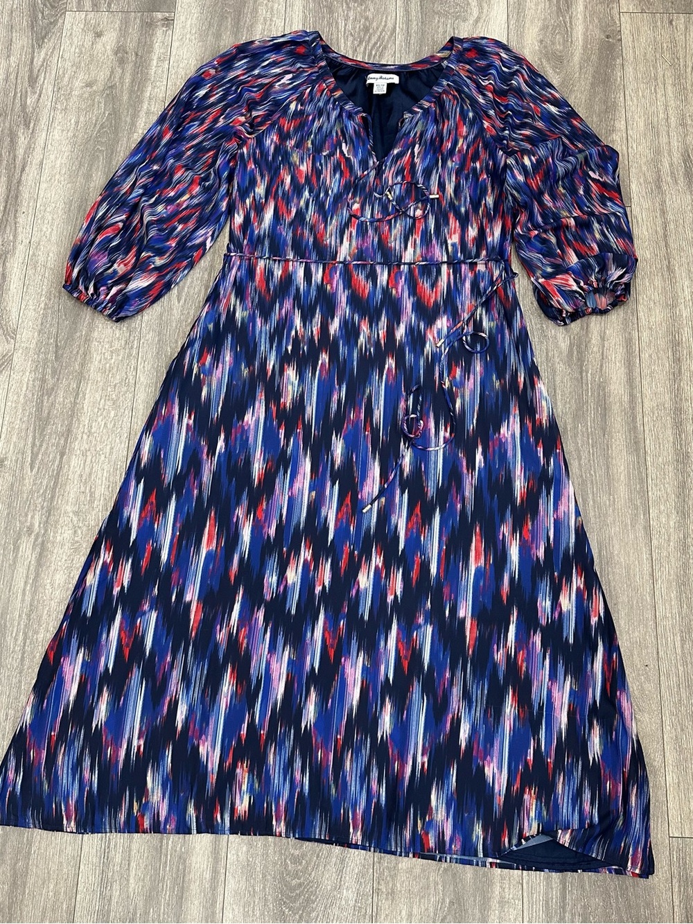 Tommy Bahama Abstract Ikat Brushstroke Midi Dress Size XS